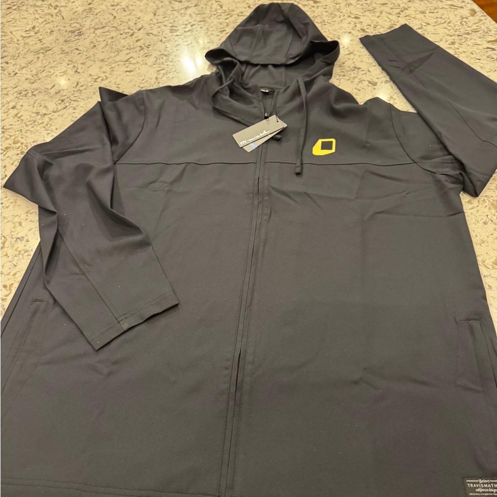 NWT Travis Mathew BalBoa Offerlab Black Hooded Full Zip Jacket 2XL